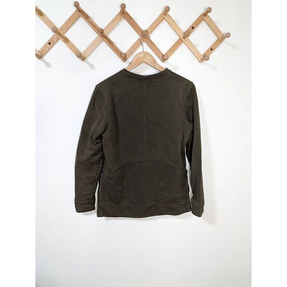 Lululemon Women's Olive Green Crewneck Side Zip Pullover Sweater - Size 8 - Picture 7 of 9